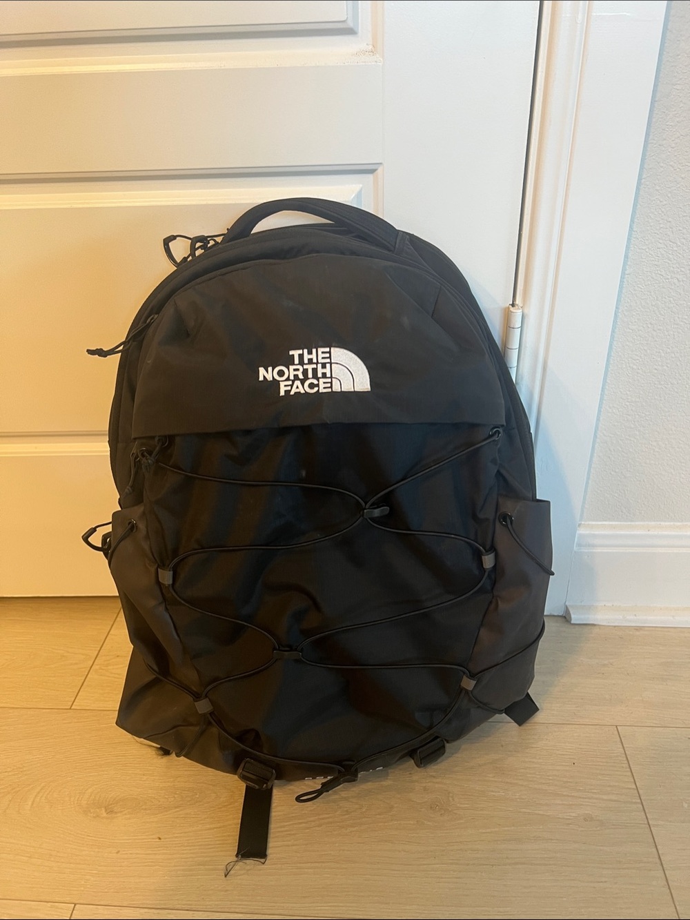 The North Face Black Borealis Backpack with Bungee Front